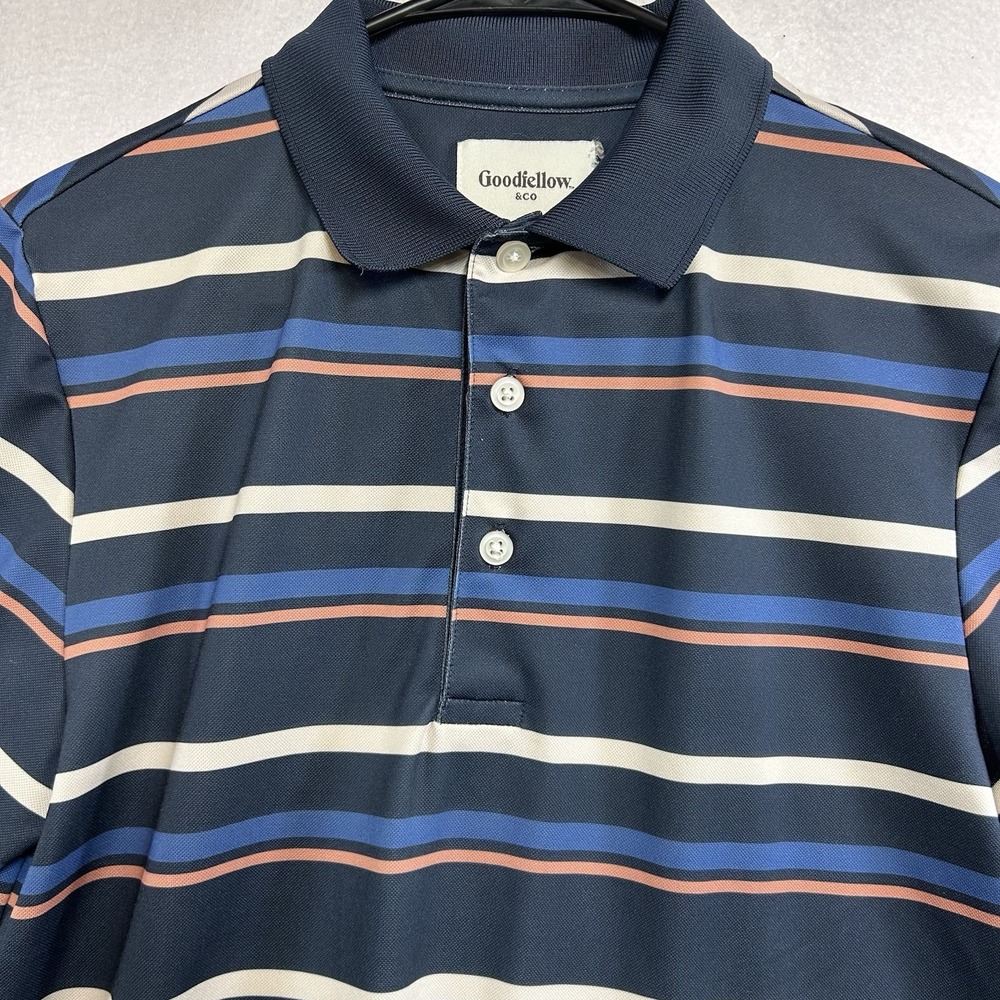 Good fellow & Company Striped Standard Polo Short Sleeve Size Small